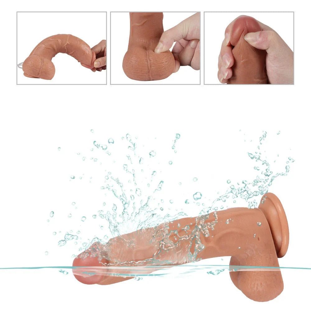 Extra Large Ultra-Realistic Silicone Dildo for Women – Squirting Function, Lifelike Texture