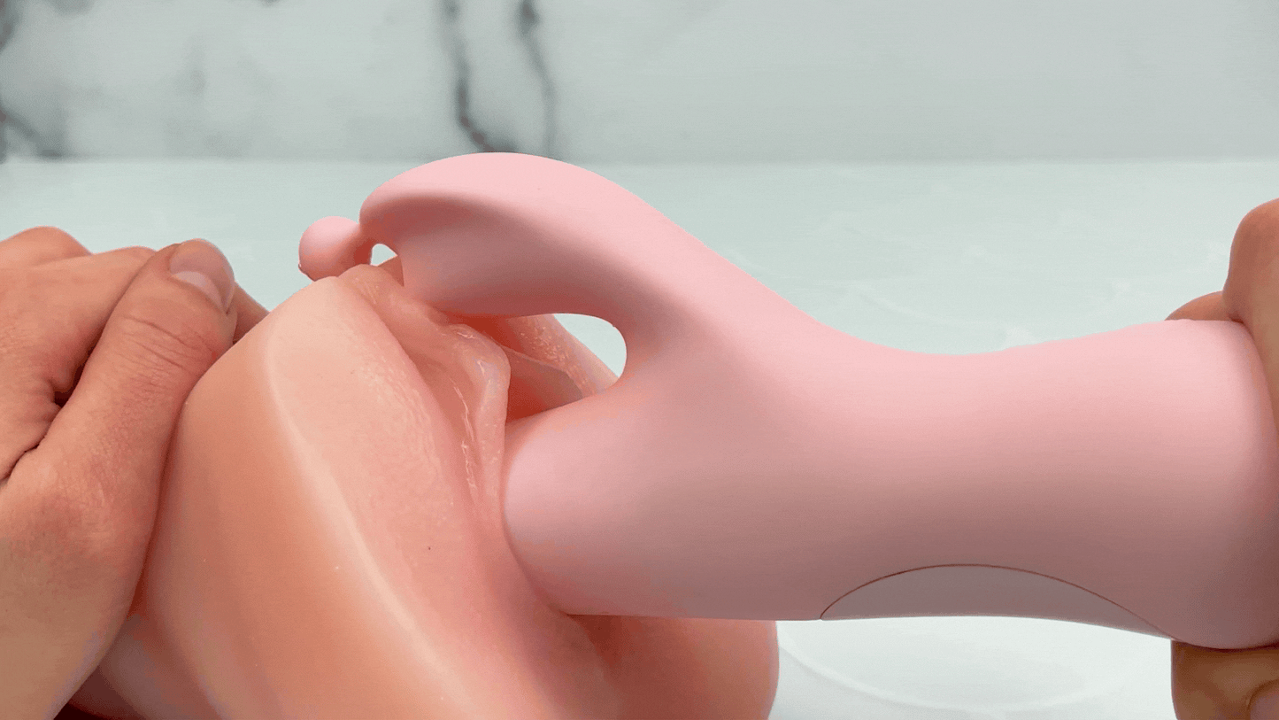 Pink Pearl Pulsing and Fingering Dual Action Vibrator - Triple Your Pleasure!