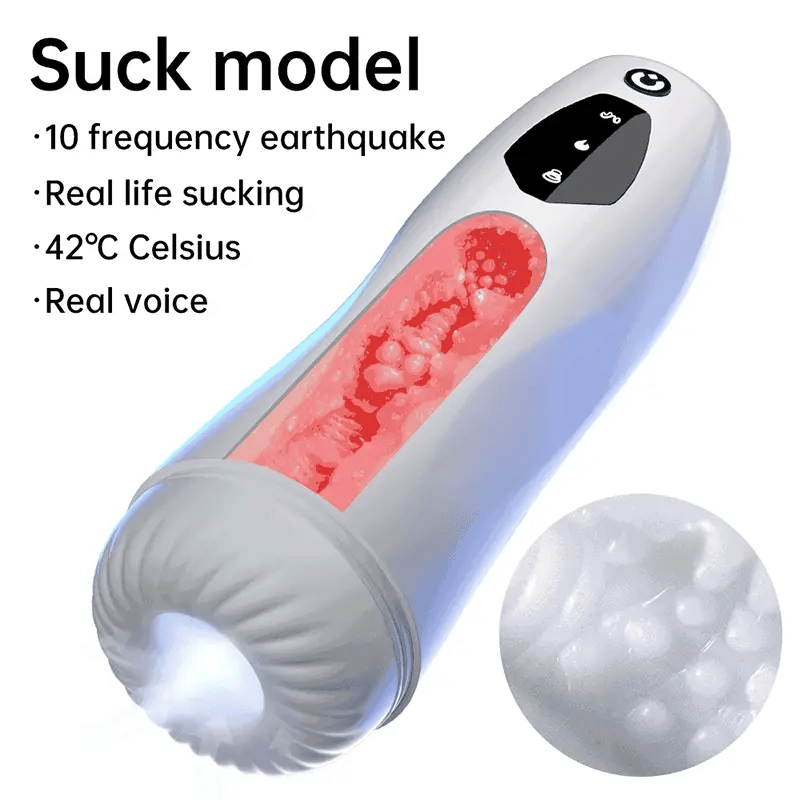 Telescopic Clamp Sucting Vibration Voice Automatic Masturbator