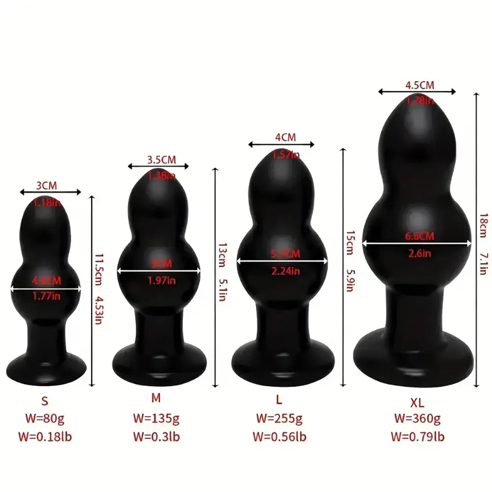 Big Butt Plug With Suction Stimulator Female Masturbation Sex Toy