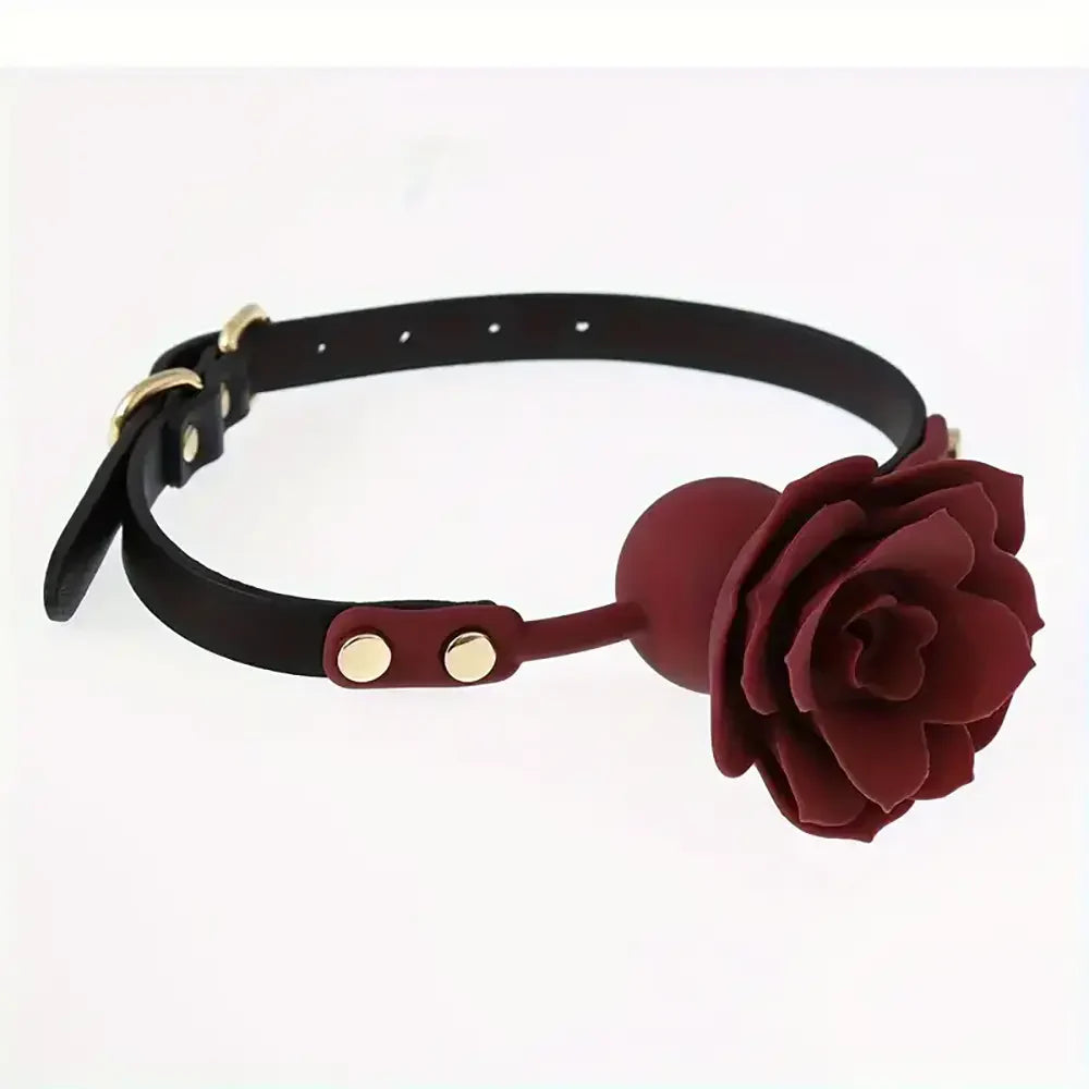Rose Silicone Oral Ball Flower-shaped Oral Plug Sex Toy For Clit