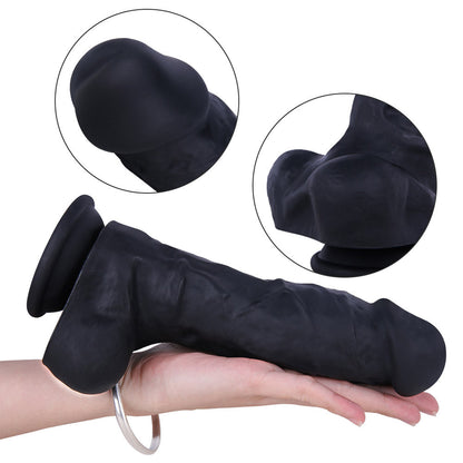 Sex toys  dubaiB132ClassicGirthyRealisticBlackLiquidSiliconeSuctionCupDildowithBalls8.6Inchtoys  men