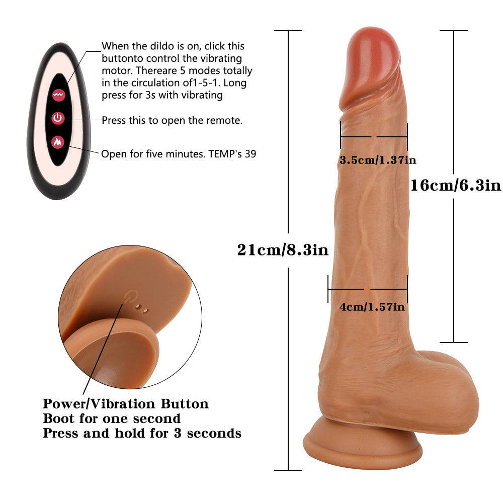Sex toys  dubaiD40RealisticThrusting&WarmingSiliconeVibratingDildowithRemoteControl8.3Inchtoys  men