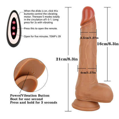 Sex toys  dubaiD40RealisticThrusting&WarmingSiliconeVibratingDildowithRemoteControl8.3Inchtoys  men