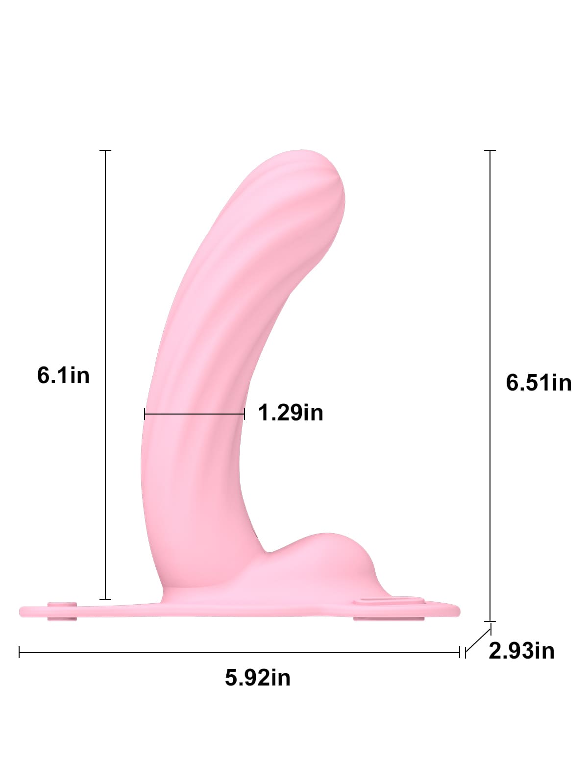 Curved G Spot Dildo Vibrating Strap On 10 Frequency Vibration Strap On Dildo - Wireless Remote Control