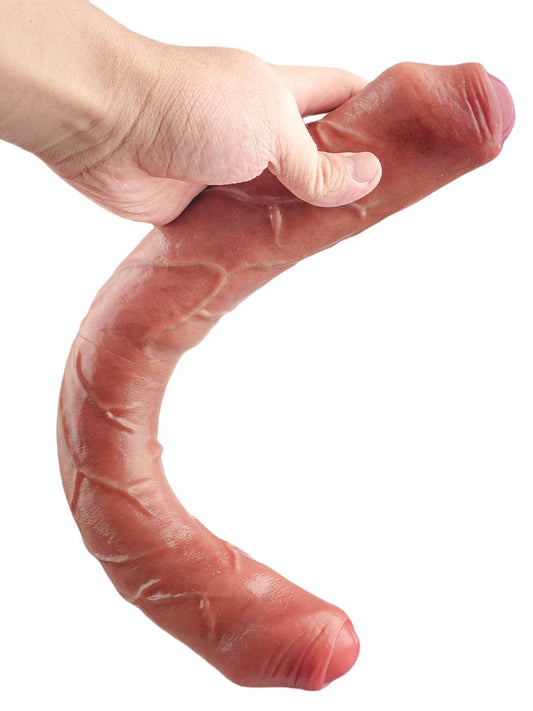 Hugo 15.7" * 2" Thick Realistic Double Sided Sliding Skin  Dildo With Foreskin - S Size