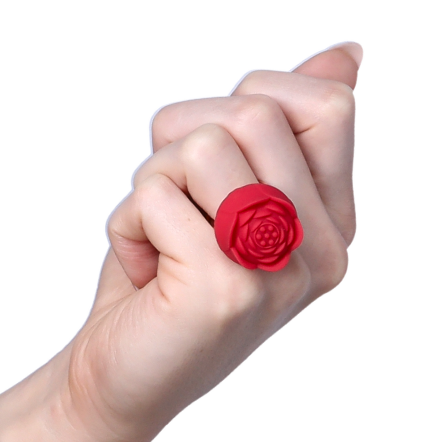 Rose Nubby Silicone Finger Ring Vibrator - Discreet Pleasure On-The-Go!