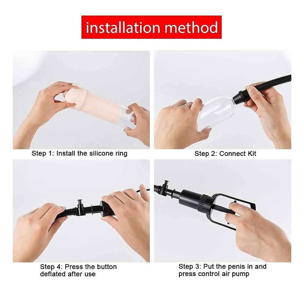 Sex toys  dubaiPenisEnlargementPumpwith1pcRealisticVaginalSleeveand3pcsPenisStrawSleevesinDifferentSizestoys  men
