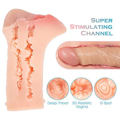 Double Penetration Masturbator 3D Channel Couples Toy