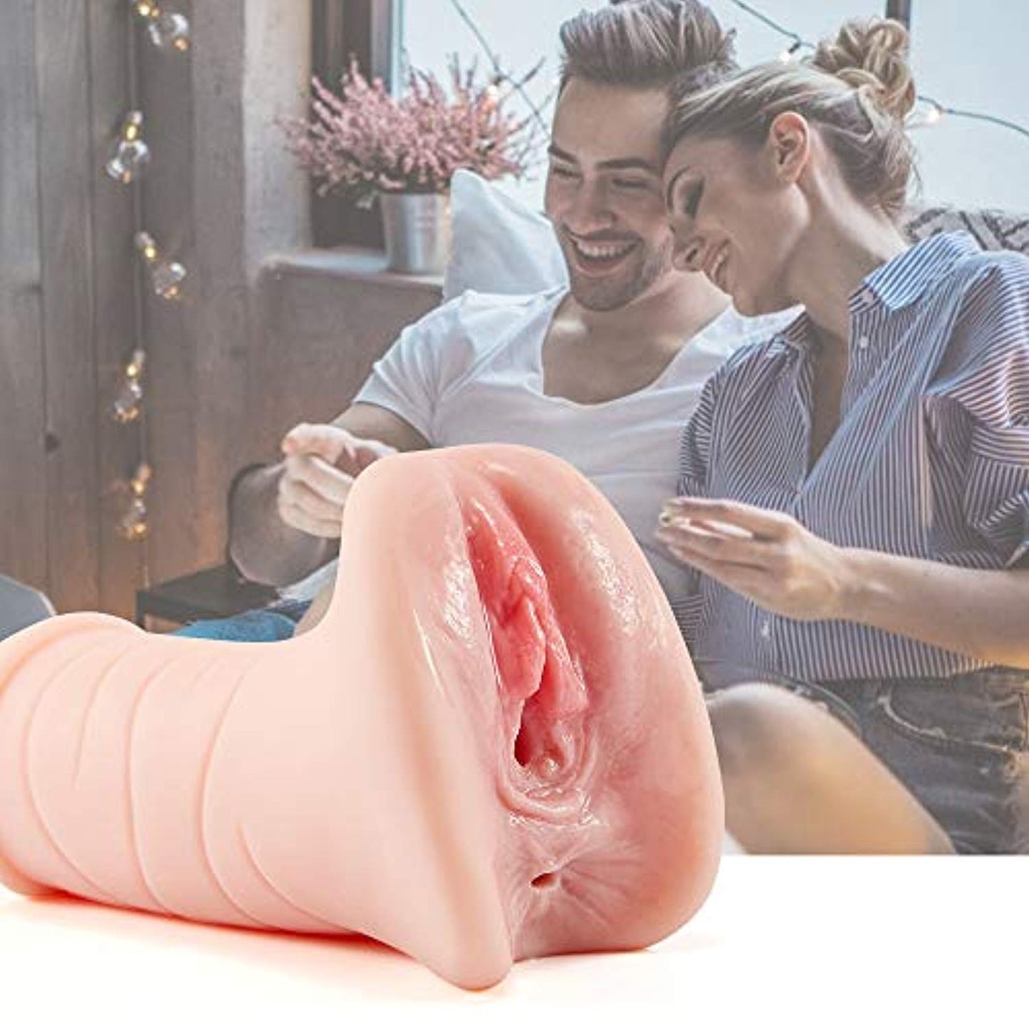 Double Penetration Masturbator 3D Channel Couples Toy