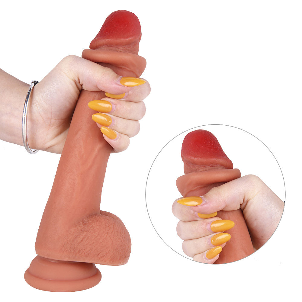 uae dubai bestG21LifelikeMovingForeskinDual-LayerLiquidSiliconeSuctionCupDildowithBalls8.3Inchsex meaning
