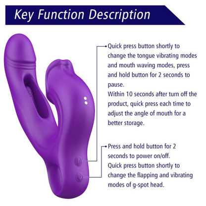 Amelia Flapping Vibrator with Licking Tongue