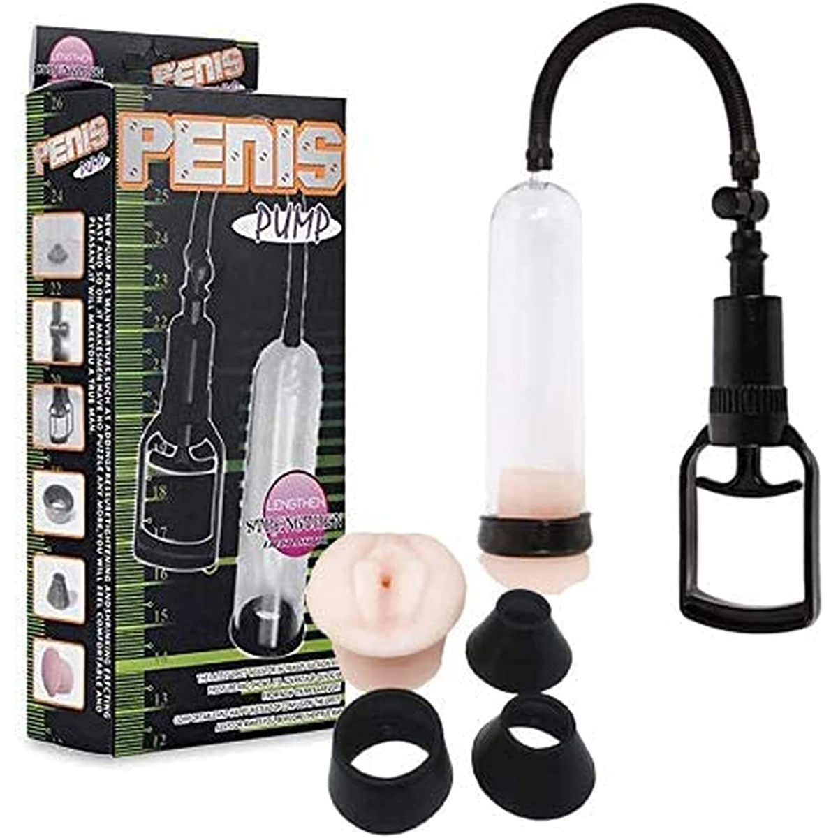 Sex toys  dubaiPenisEnlargementPumpwith1pcRealisticVaginalSleeveand3pcsPenisStrawSleevesinDifferentSizes(3 days delivery)toys for men