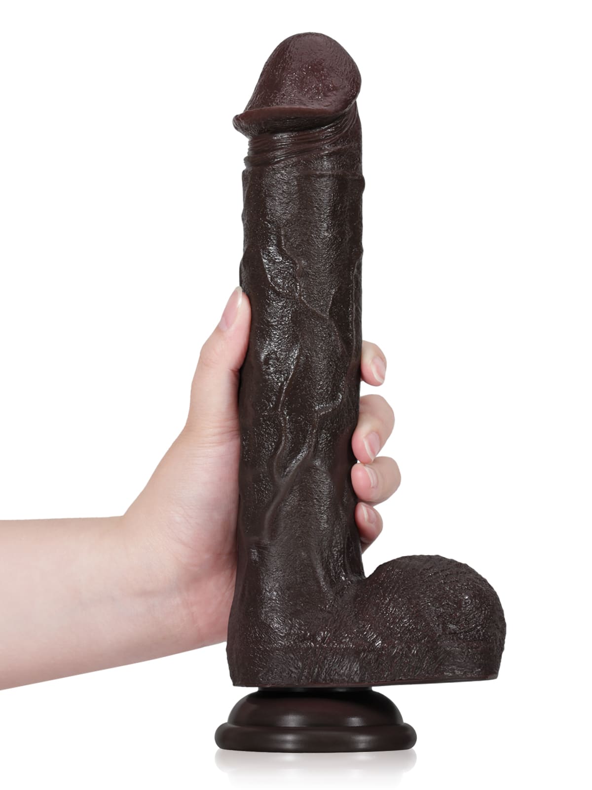 Adrian 11" x 1.9" Black Big Vibrating  Thrusting Dildo 7 Modes Thrusting & 3 Modes Vibrating