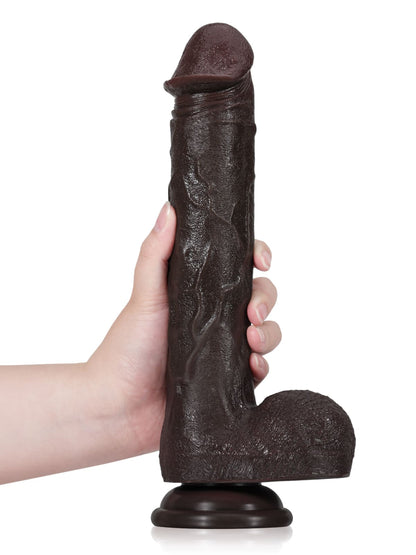 Adrian 11" x 1.9" Black Big Vibrating  Thrusting Dildo 7 Modes Thrusting & 3 Modes Vibrating