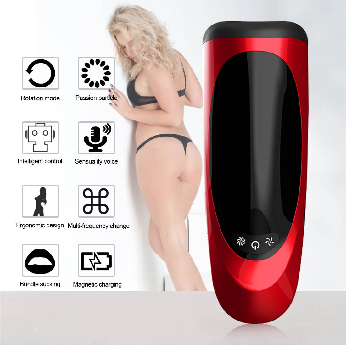 High Speed Rotation Intelligent Voice Masturbator 4D Oral Sucker Toy