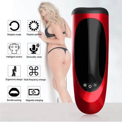 High Speed Rotation Intelligent Voice Masturbator 4D Oral Sucker Toy