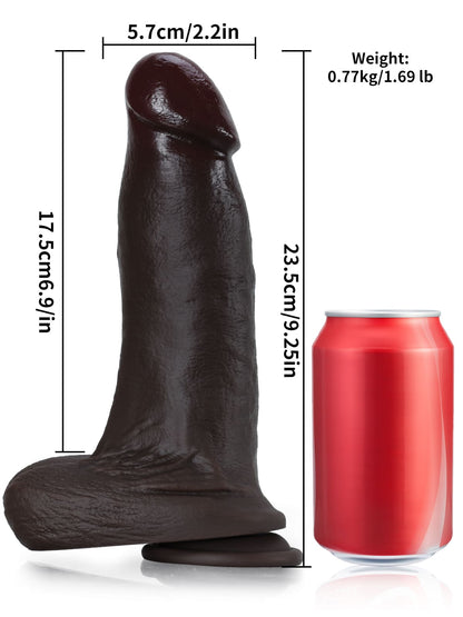 Benedict 9.4 x 2.2 Black Thick 3 Modes High Frequency Pulsating Dildo