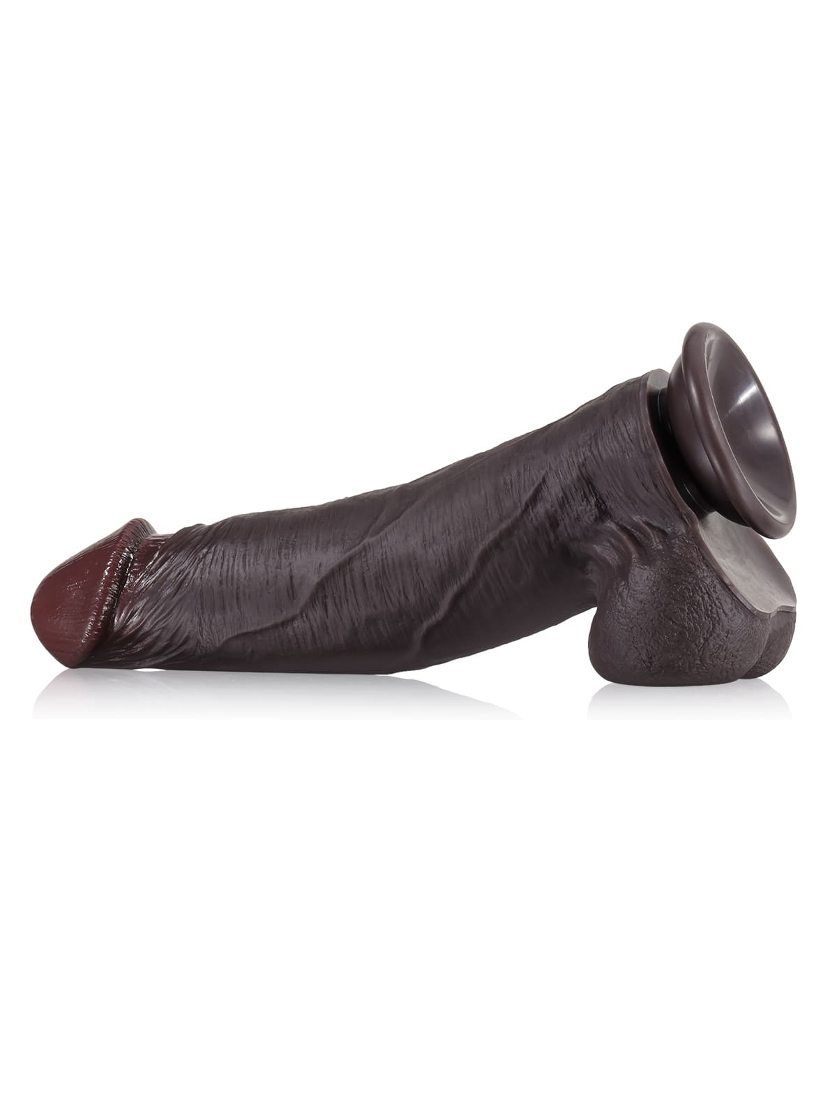 Joshua  9" x 2" Black Soft Skin Thick Sliding Skin Dildo With Moving Balls