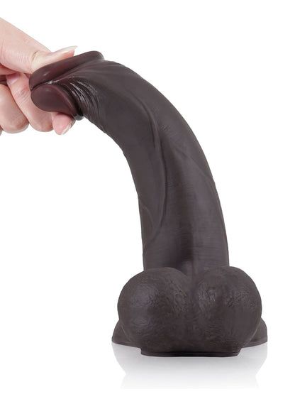 Patriot 9.4" x 2" Sliding Skin Vac-U-Lock Dildo With Moving Balls & Suction Cup