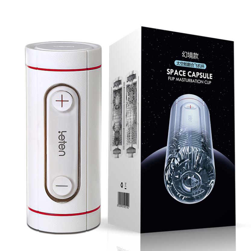 Leten Space Capsule Flip Dual Holes Manual Masturbation Cup