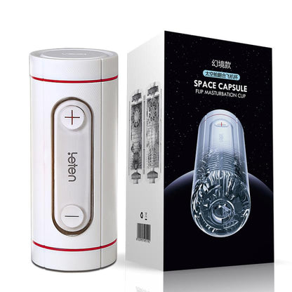 Leten Space Capsule Flip Dual Holes Manual Masturbation Cup