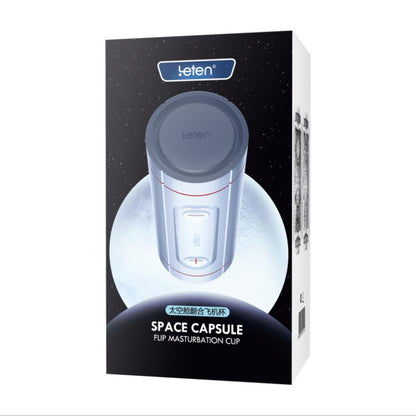 Leten Space Capsule Flip Dual Holes Manual Masturbation Cup