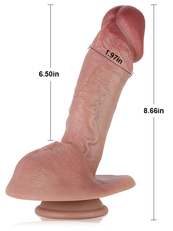 Mark 8.7" x 1.9" Big Mushroom Head Glans Dildo With Metal Keel