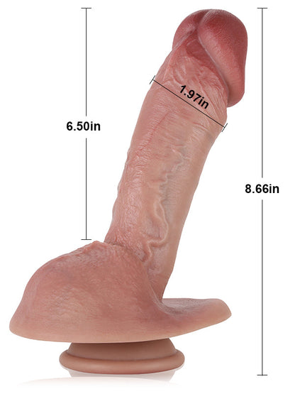 Mark 8.7" x 1.9" Big Mushroom Head Glans Dildo With Metal Keel