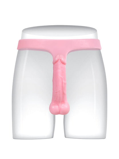 Nathan Pink Realistic Silicone Strapped Dirty Penis, Sexy Thong Style - with 5.9" x 1.6" Dildo
