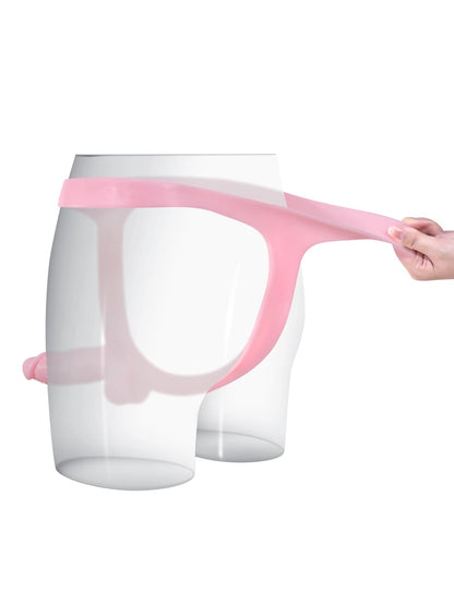 Nathan Pink Realistic Silicone Strapped Dirty Penis, Sexy Thong Style - with 5.9" x 1.6" Dildo