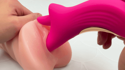 Double O Dual Action Silicone G-Spot Vibe and Clit Licker - 360 Tongue Licking Rotation!