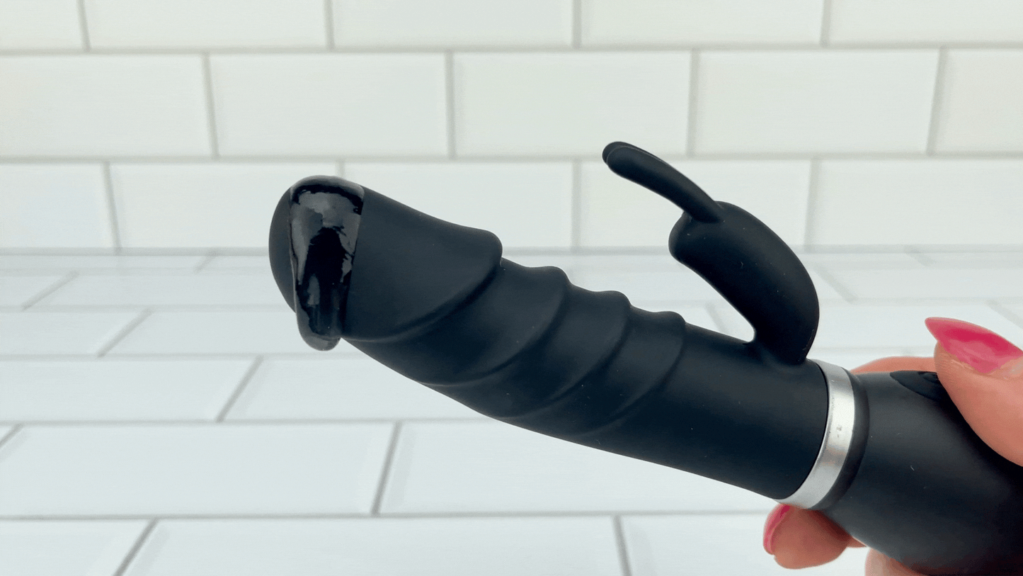 Beginner's Rippled Silicone Rabbit Vibe - Mini Size Perfect for First-Time Blended O's!
