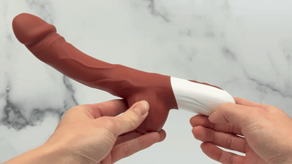 Cocoa Bliss - Curved Silicone Thrusting & Vibrating Dildo