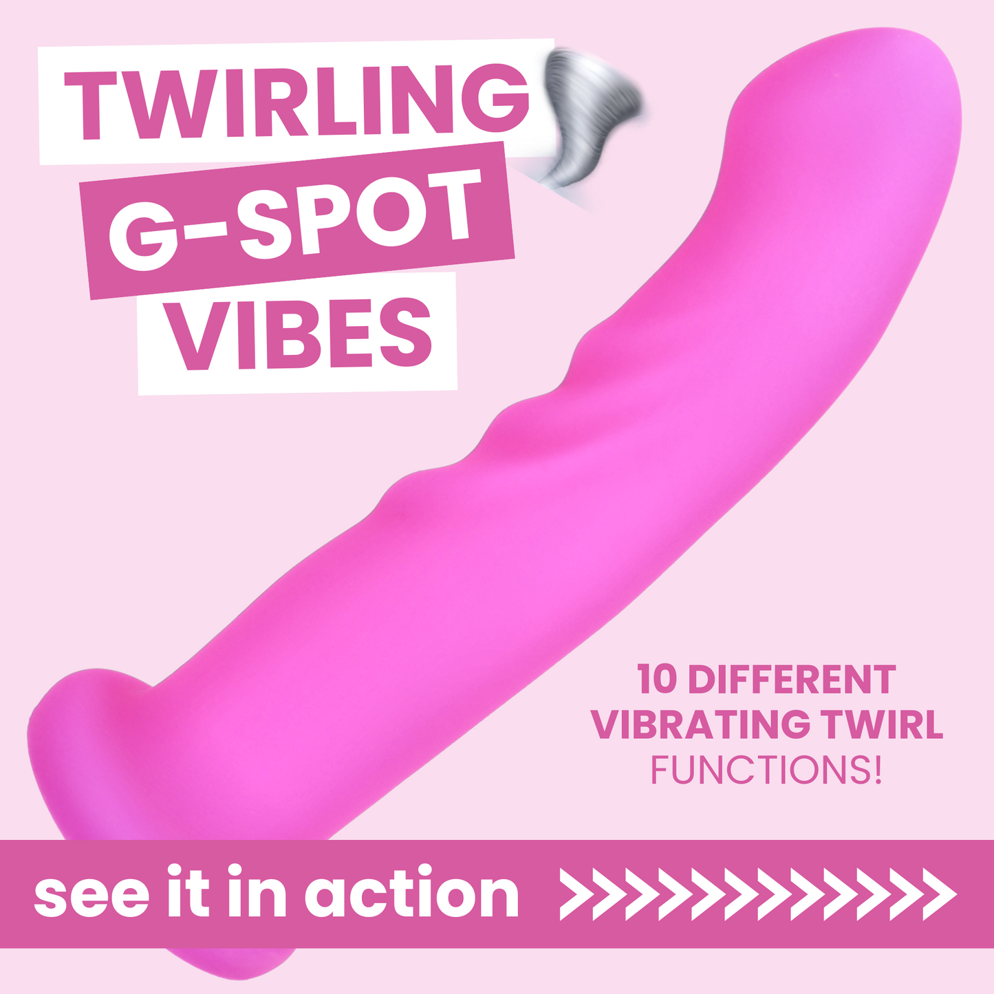 Silicone Twirling Suction Cup G-Spot Dildo - Rotates Against Your G-spot for Easy Squirting Orgasms!