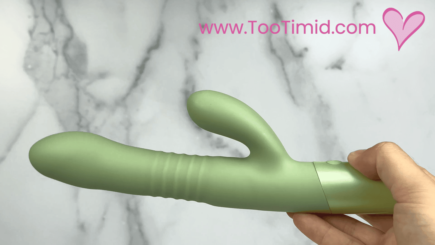 The Coelho - Telescopic Thrusting Silicone Rabbit Vibe with Charging Stand