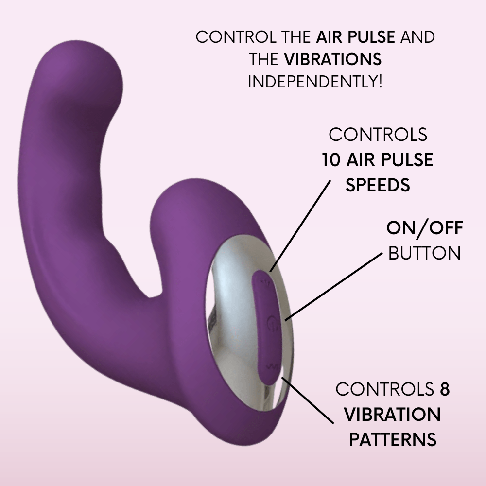 Double Love Climaxer G-Spot Vibe & Air Pulse Clit Stimulator