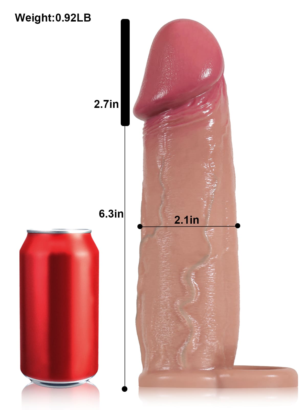 Peter 9” x 2.1” Sliding Skin Realistic Big Cock Sleeve