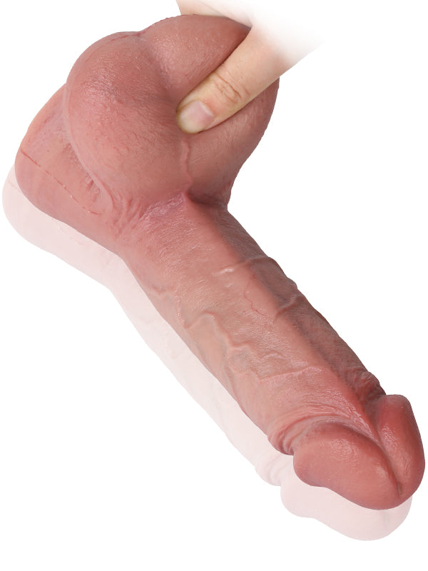 Rob 10" x 2" Realistic Soft Dildo With Swinging Balls & Metal Keel Bendable