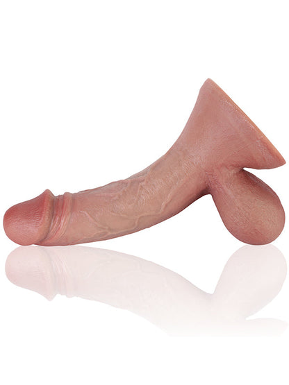 Rob 10" x 2" Realistic Soft Dildo With Swinging Balls & Metal Keel Bendable