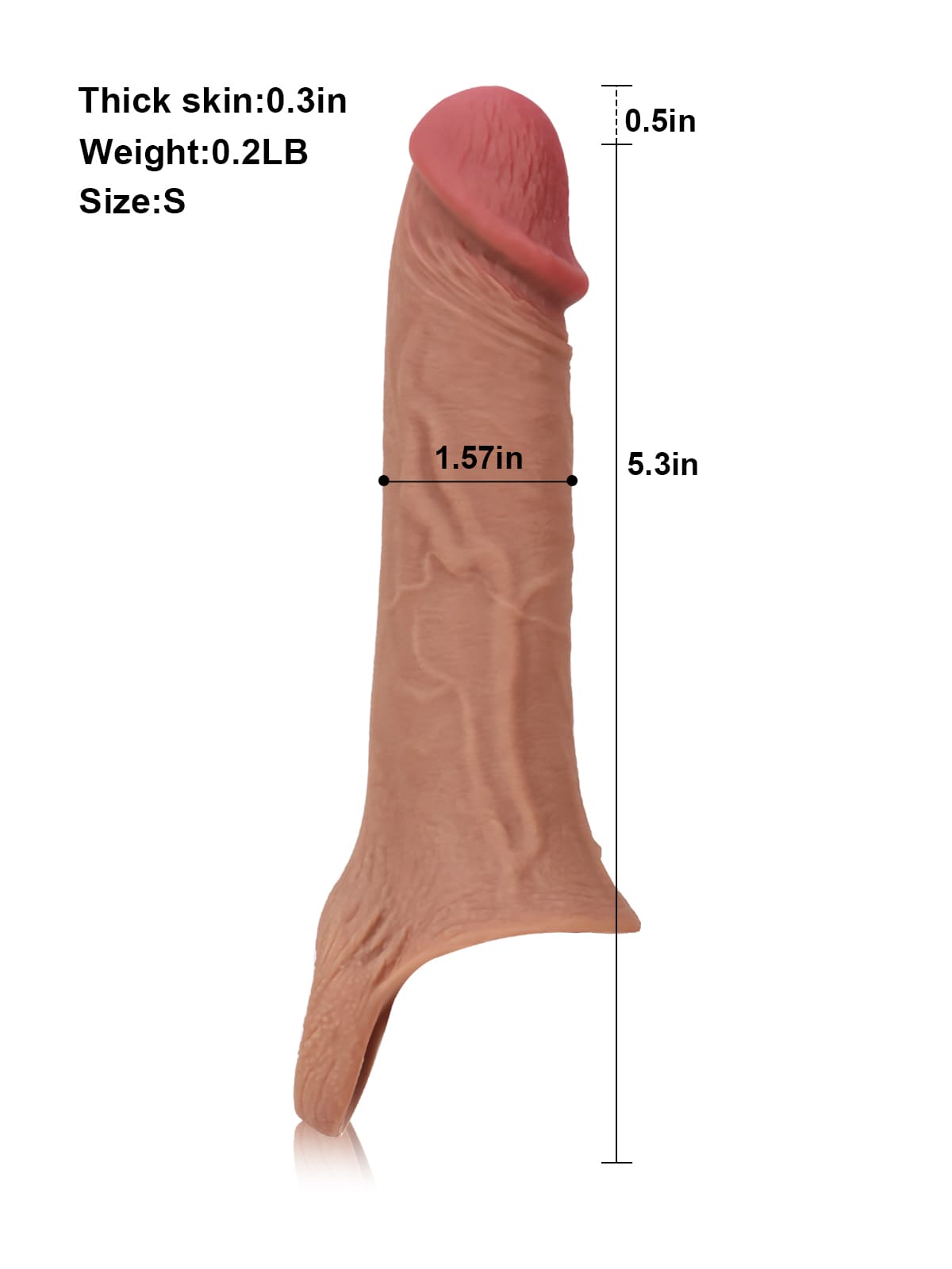 Perfect 6” Length x 4.9” Girth S Size Penis Sleeve Condoms