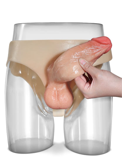 Wearable Dildo Hollow Dildo Strap on With Moving Balls For Women & Men