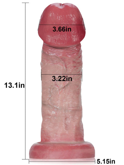 Turner 13" x 3.2" Extreme Huge Anal Dildo Flesh Skin Silicone Soft Dildo
