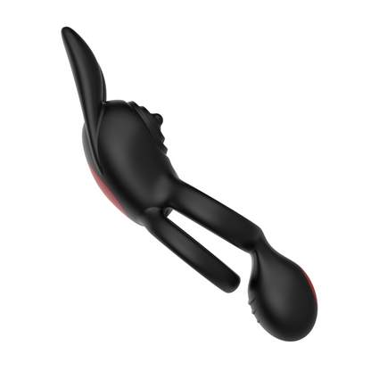 Vibrating Silicone Bunny Dual C-Ring - Penis, Clit, and Scrotum Vibes!