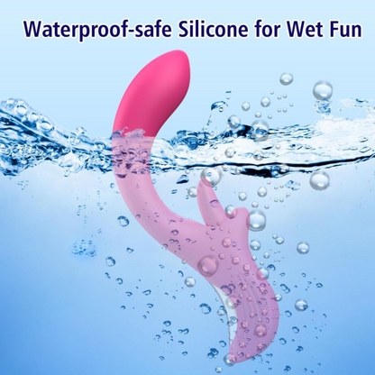 Double O Dual Action Silicone G-Spot Vibe and Clit Licker - 360 Tongue Licking Rotation!