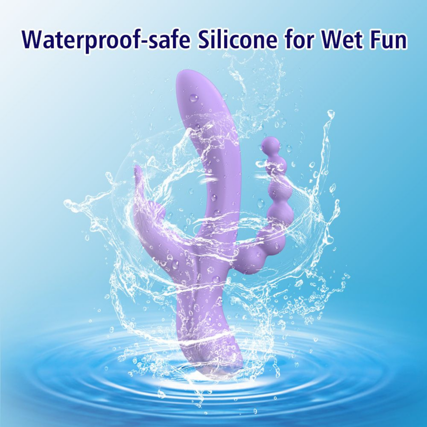 Lavender Trifecta Silicone Triple Stimulator - Powerful Vibes in Dual Motors!