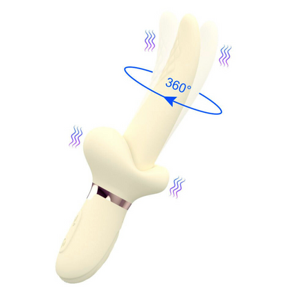 Tongue Tornado Twirling Silicone G-Spot Vibrator - Vibrates and Rotates!