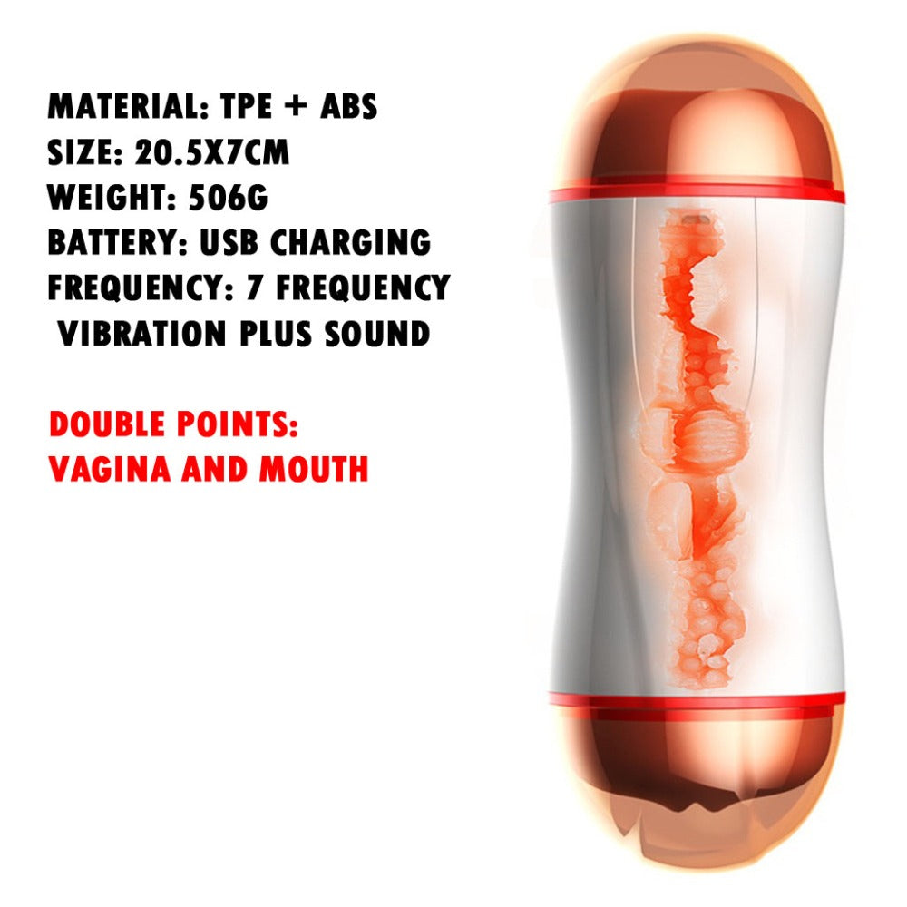 Electronic Pocket Pussy Ass Stroker Intelligent Sound 5D Toy