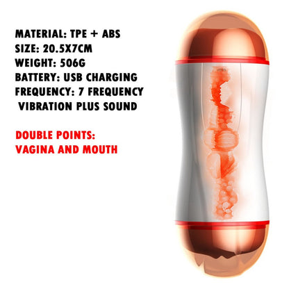 Electronic Pocket Pussy Ass Stroker Intelligent Sound 5D Toy