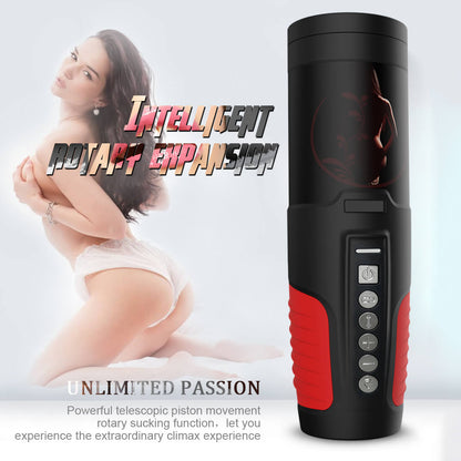 Auto Rotation 10 Sounds Vaginal Suction Cup Rechargeable Male Masturbator